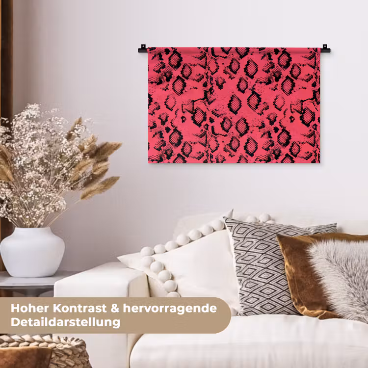 Roze - Slang - Motief Wandkleed katoen klein 269 -tsfeer1_DE