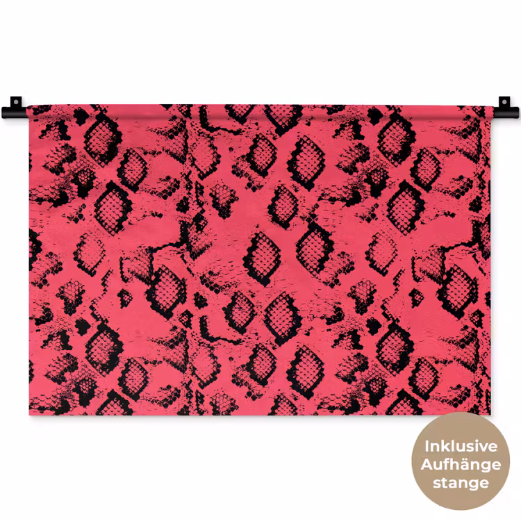 Roze - Slang - Motief Wandkleed katoen klein 269 -t3d_DE