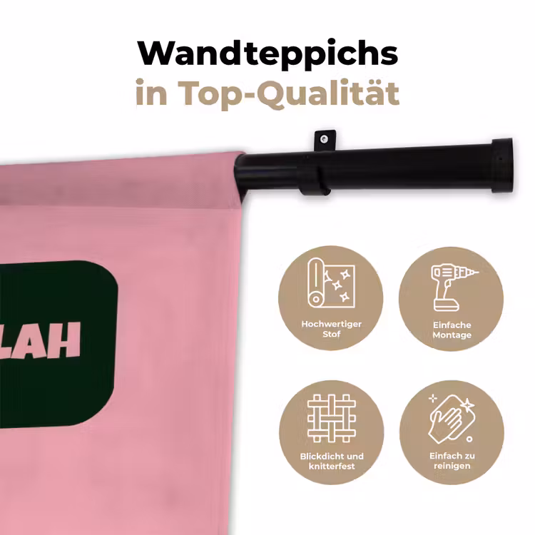 Roze - Tekstwolk - Groen - BLAH BLAH BLAH Wandkleed katoen klein -tsfeer2_DE