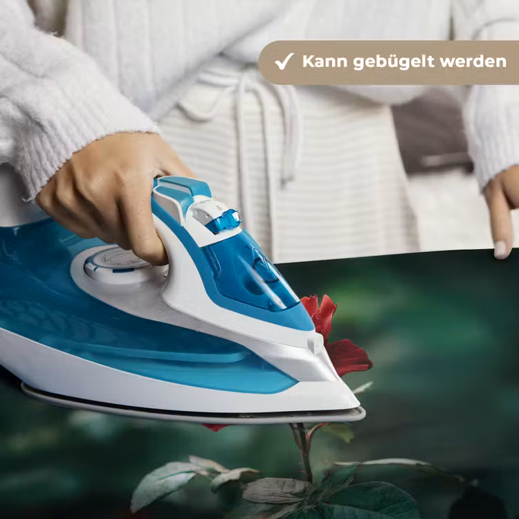 Roos - Bladeren - Dieprood Wandkleed katoen klein -tsfeer9_DE