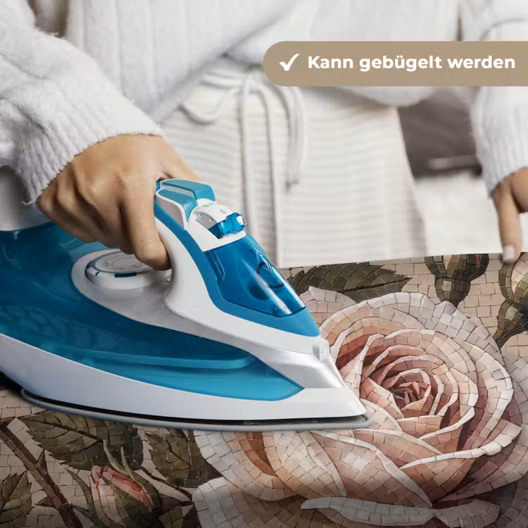 Roos - Mozaïek - Bloemen - Klassiek - Beige Wandkleed katoen klein -tsfeer9_DE