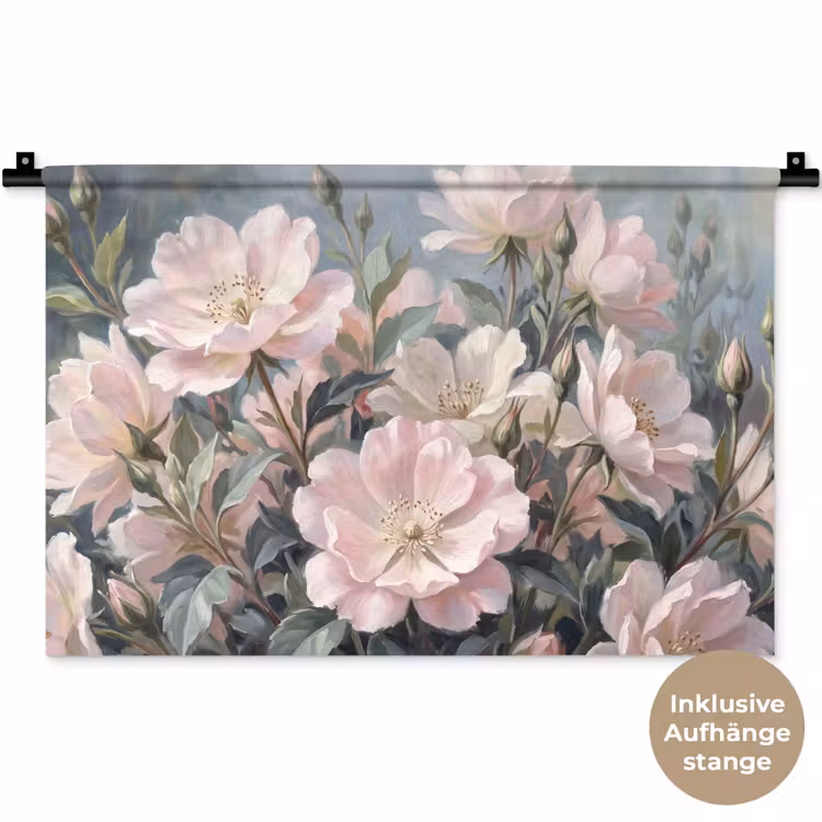 Rozen - Illustratie - Roze Wandkleed katoen klein -t3d_DE