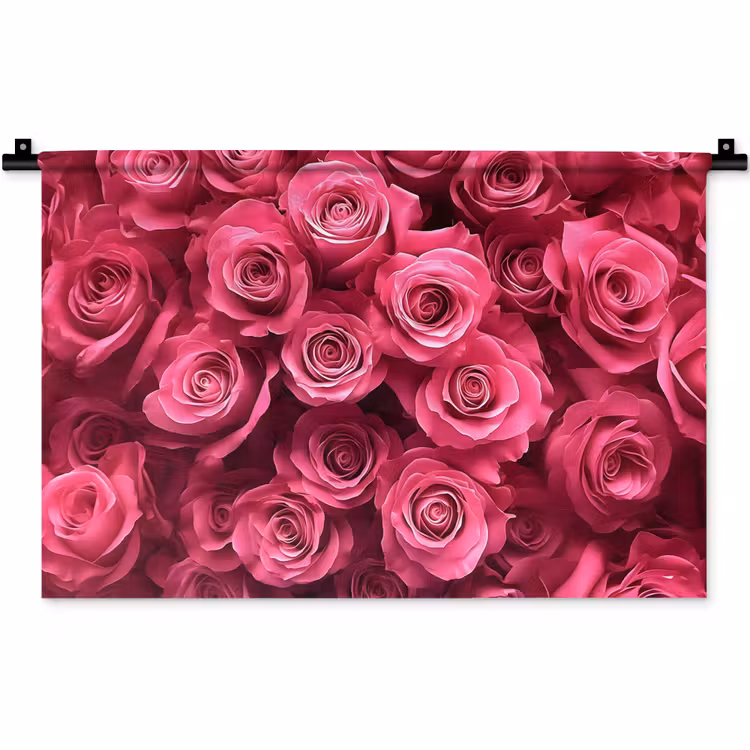 Rozen - Pink - Bloem Wandkleed katoen klein -zz3d