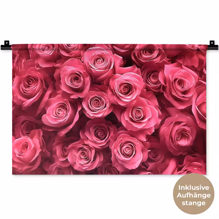 Rozen - Pink - Bloem Wandkleed katoen klein -t3d_DE