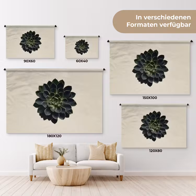 Rozet - Cirkelvormig - Donkergroen Wandkleed katoen klein -tsfeer8_DE