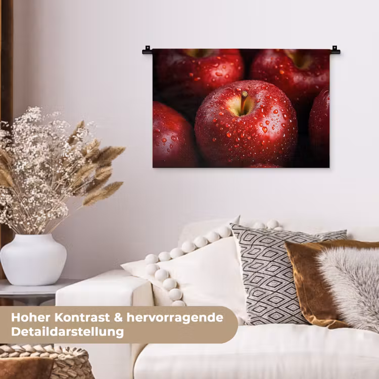 Rood - Appels - Fruit Wandkleed katoen klein -tsfeer1_DE
