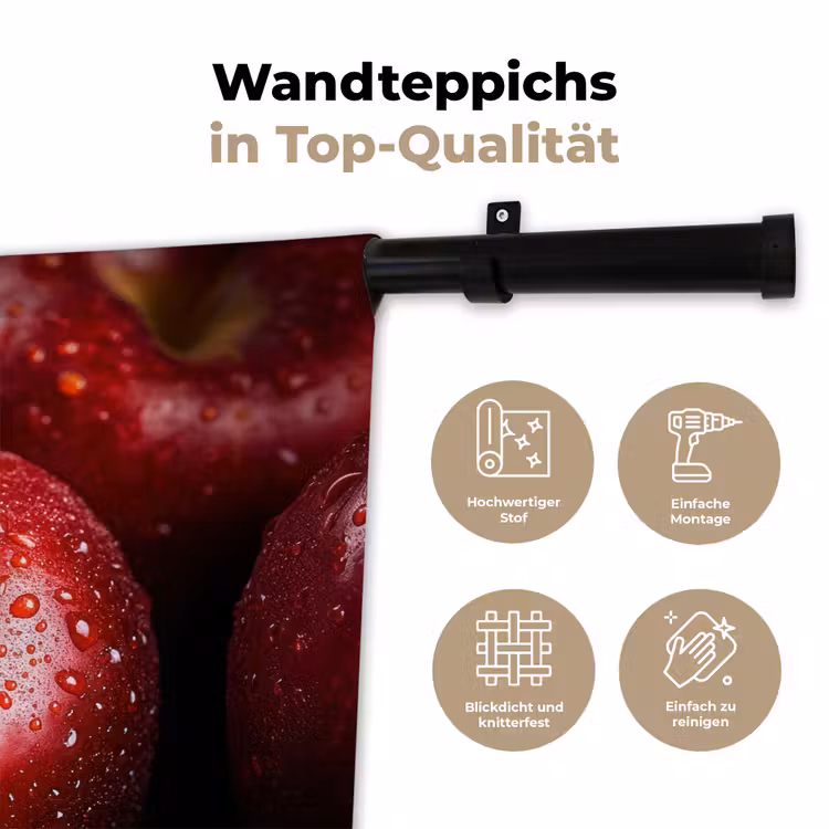 Rood - Appels - Fruit Wandkleed katoen klein -tsfeer2_DE