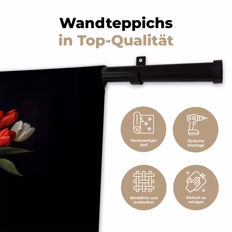 Rode - Bloemen - Tulpen - Vaas Wandkleed katoen klein -tsfeer2_DE
