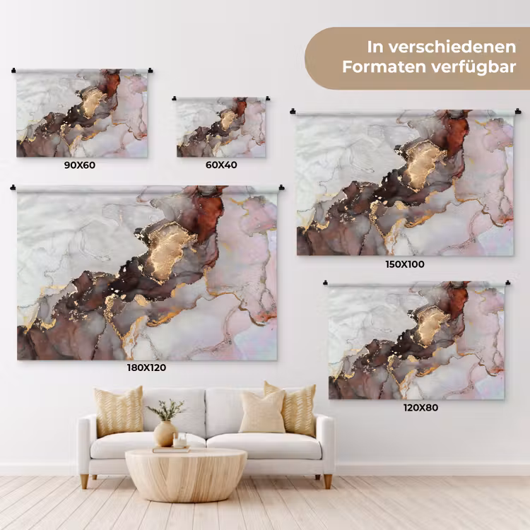 Rood - Marmer - Goud Wandkleed katoen klein -tsfeer8_DE