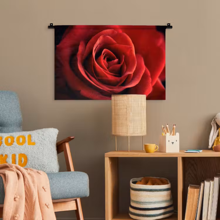 Rood - Roos - Romantisch Wandkleed katoen klein -wsfeer4_kind