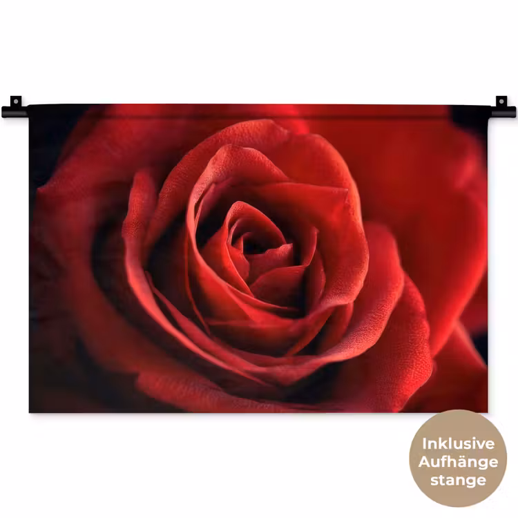 Rood - Roos - Romantisch Wandkleed katoen klein -t3d_DE