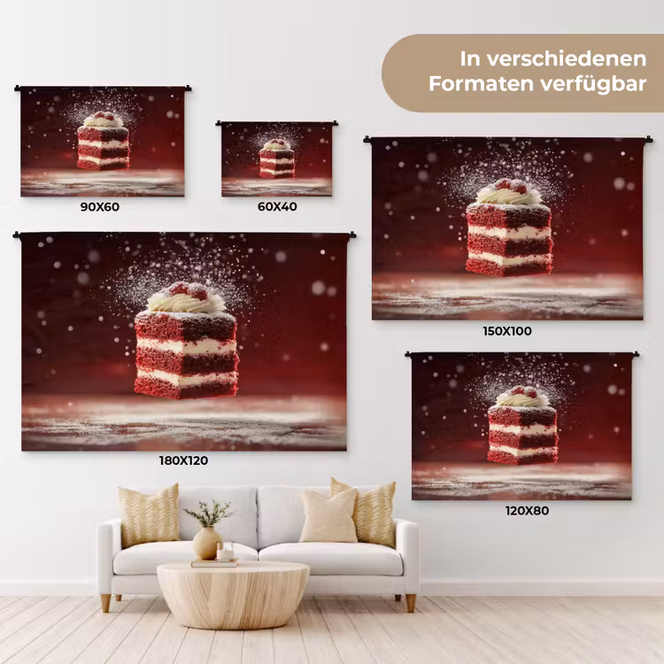 Rode - Velvet - Taart - Eten Wandkleed katoen klein -tsfeer8_DE