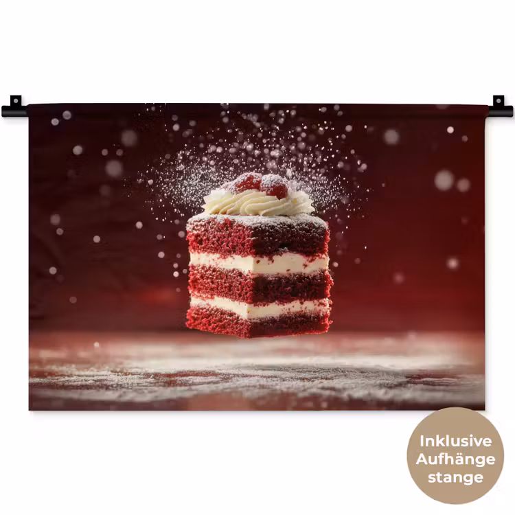 Rode - Velvet - Taart - Eten Wandkleed katoen klein -t3d_DE