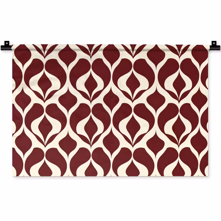 Rood - Druppelpatroon - Grafisch Wandkleed katoen klein 269 -zz3d