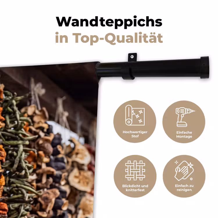 Wandteppich - Rote Chilischoten – Essen - Rode pepers - Eten Wandkleed katoen klein