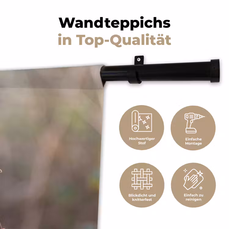 Roodborst - Tak - Bessen - Natuur Wandkleed katoen klein -tsfeer2_DE