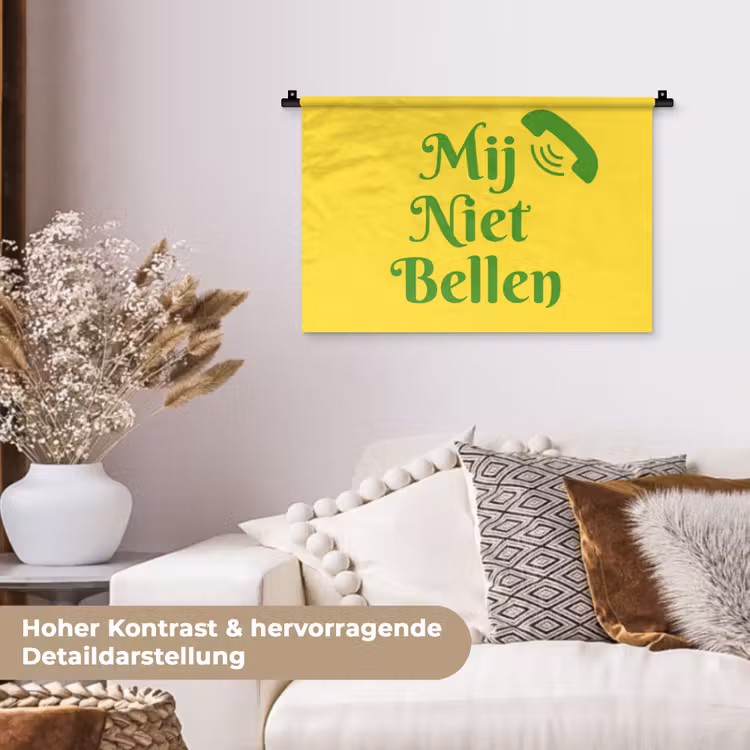 Mij niet bellen - Telefoon - Geel Wandkleed katoen klein -tsfeer1_DE