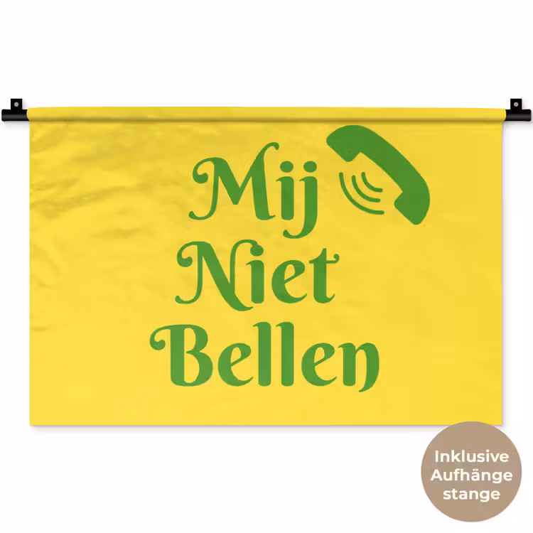 Mij niet bellen - Telefoon - Geel Wandkleed katoen klein -t3d_DE