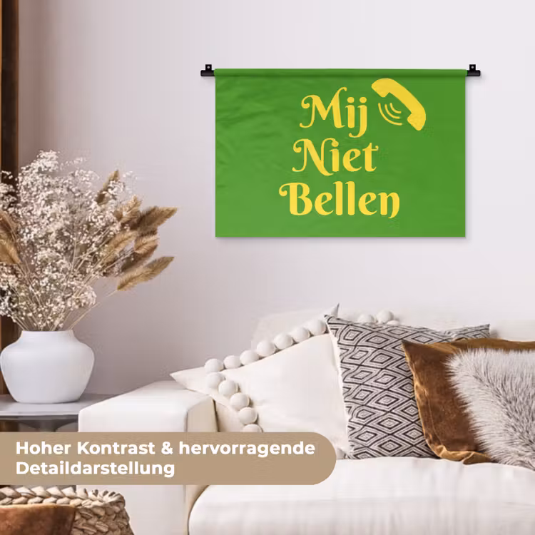 Mij niet bellen - Telefoon - Groen Wandkleed katoen klein -tsfeer1_DE