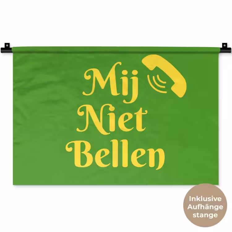 Mij niet bellen - Telefoon - Groen Wandkleed katoen klein -t3d_DE