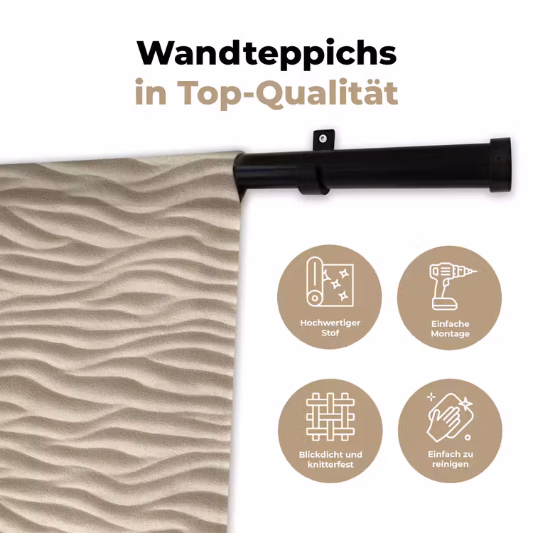 Zand - Golven - Beige Wandkleed katoen klein 269 -tsfeer2_DE