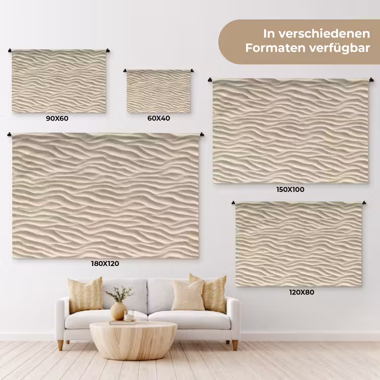 Zand - Golven - Beige Wandkleed katoen klein 269 -tsfeer8_DE