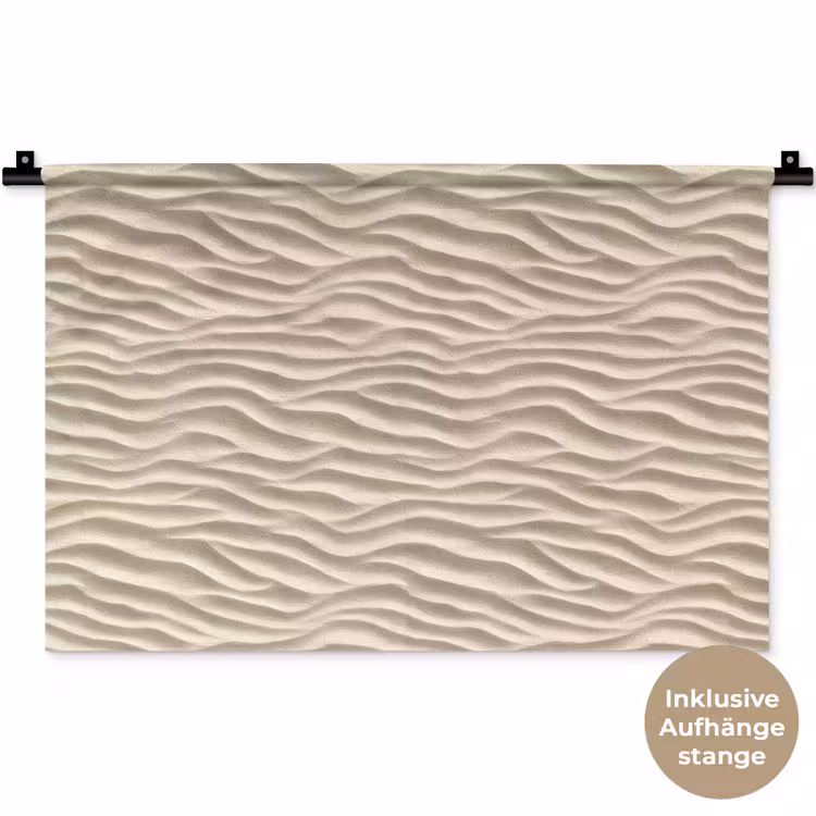Zand - Golven - Beige Wandkleed katoen klein 269 -t3d_DE