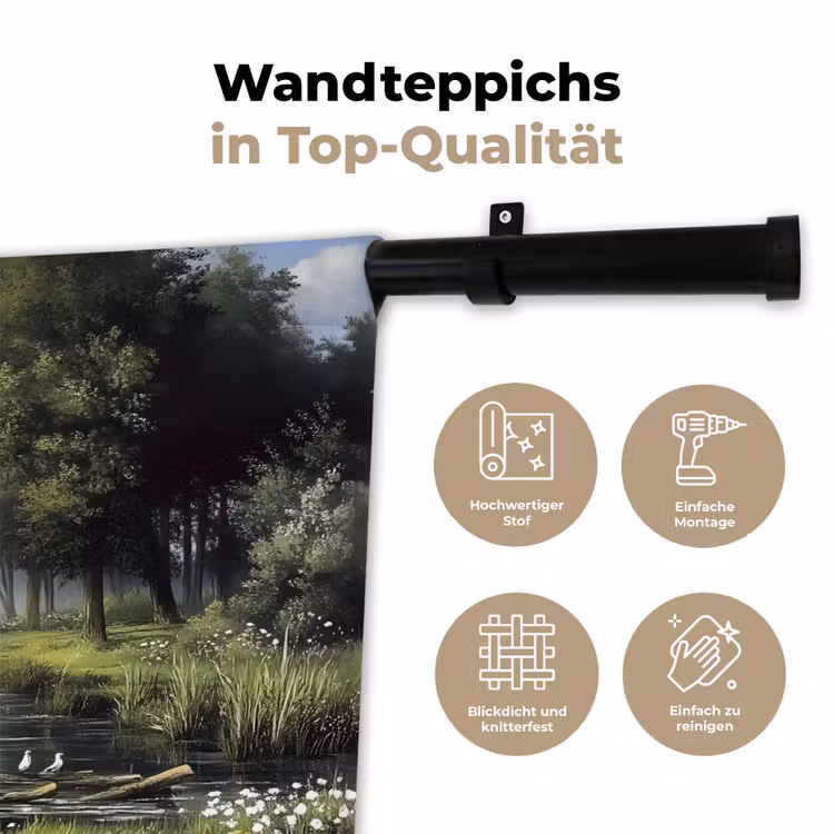 Zandpad - Groen landschap - Water Wandkleed katoen klein -tsfeer2_DE