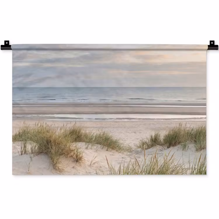 Zandstrand - Bewolkt - Duinen Wandkleed katoen klein -zz3d