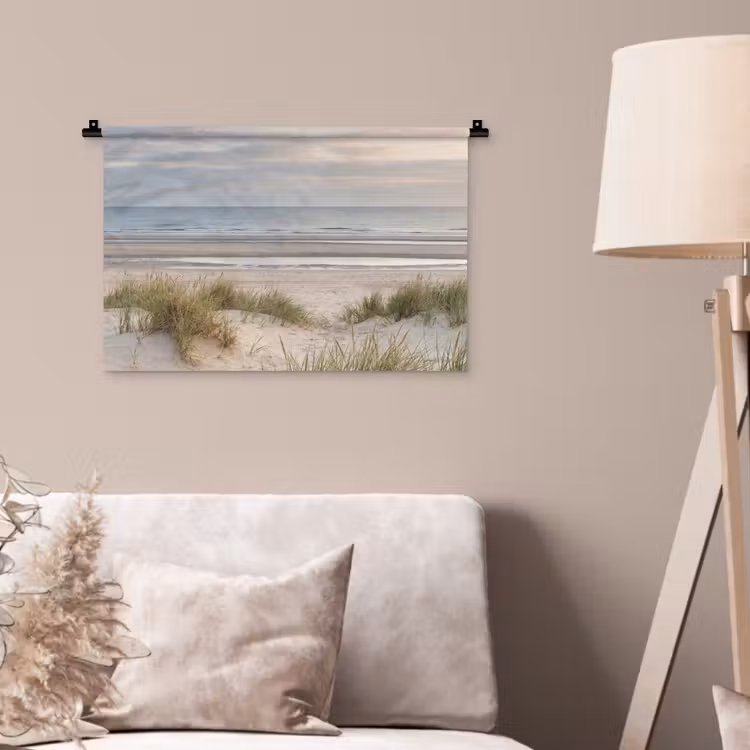 Zandstrand - Bewolkt - Duinen Wandkleed katoen klein -sfeer4