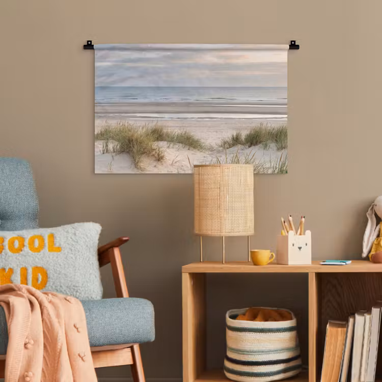 Zandstrand - Bewolkt - Duinen Wandkleed katoen klein -wsfeer4_kind