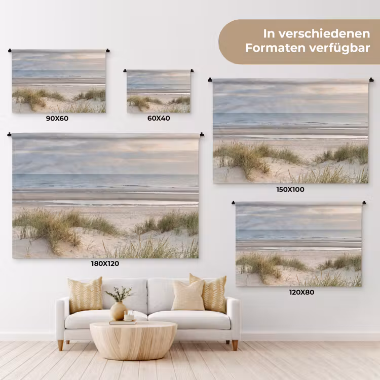 Zandstrand - Bewolkt - Duinen Wandkleed katoen klein -tsfeer8_DE