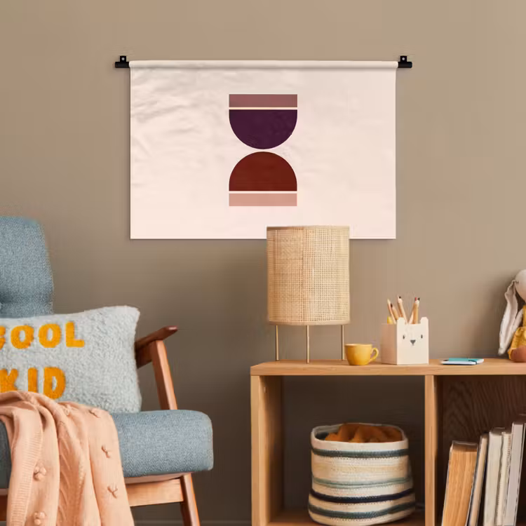 Zandloper - Symmetrisch - Rood - Paars Wandkleed katoen klein -wsfeer4_kind