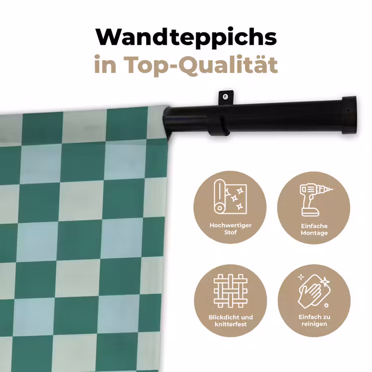Schaak - Klassiek - Groen Wandkleed katoen klein 269 -tsfeer2_DE