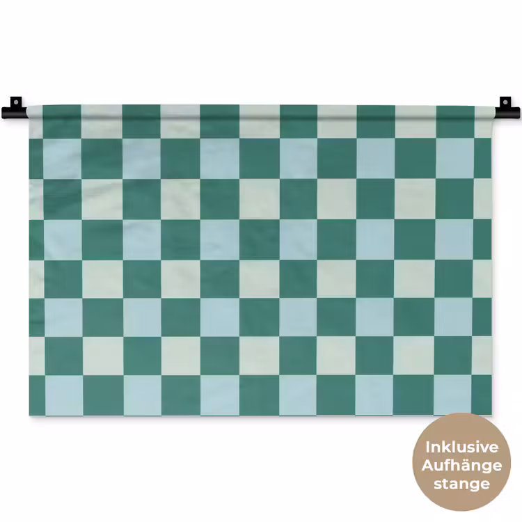 Schaak - Klassiek - Groen Wandkleed katoen klein 269 -t3d_DE
