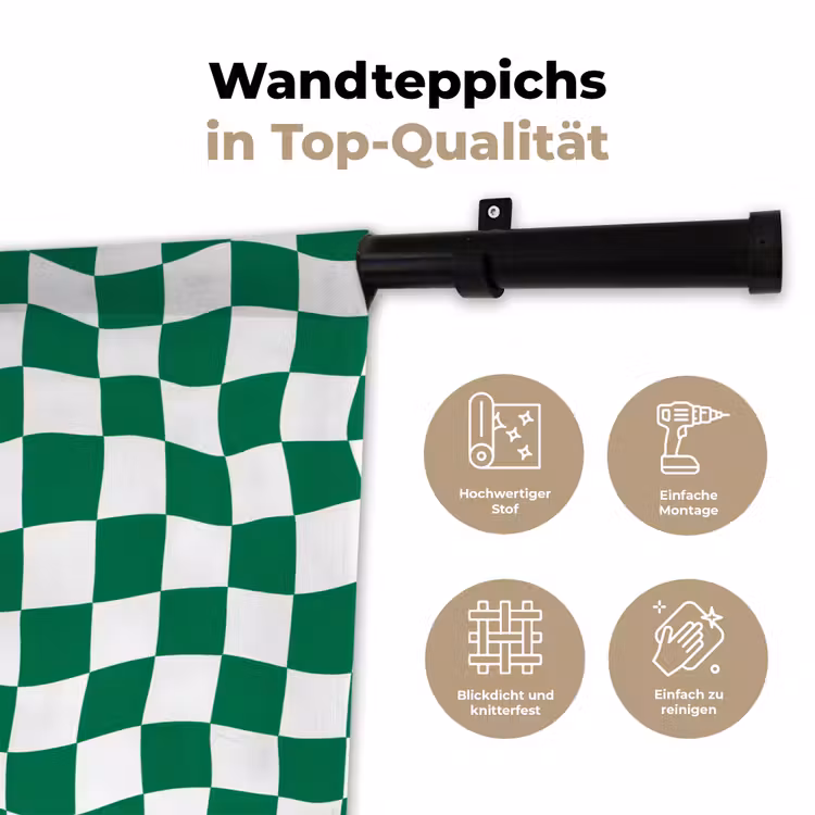 Schaakbord - Golvend - Groen Wandkleed katoen klein 269 -tsfeer2_DE