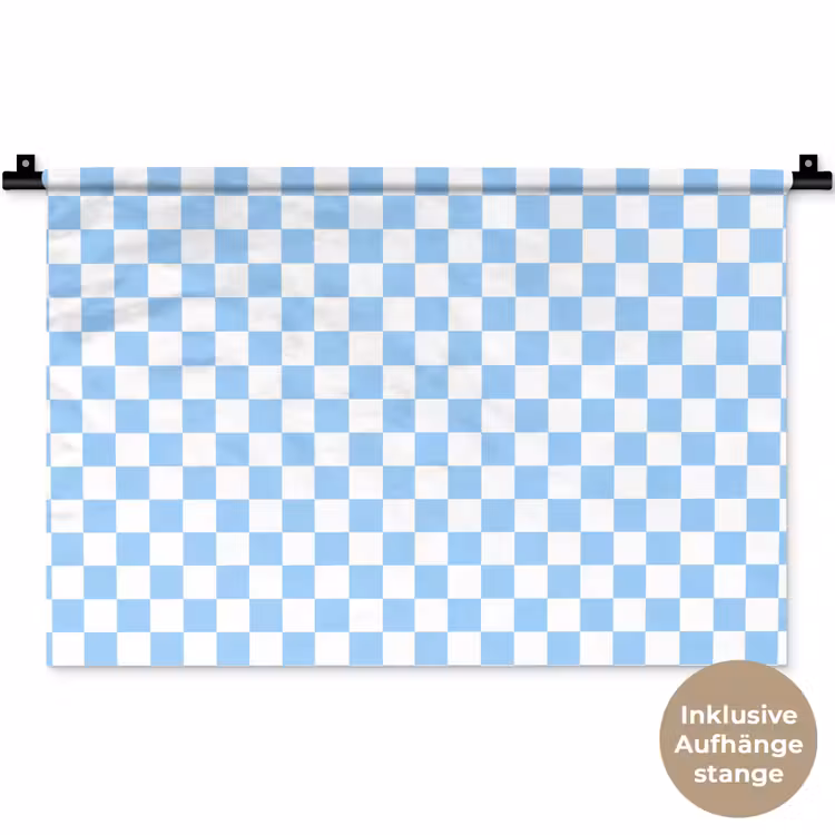 Schaakbord - Klassiek - Blauw Wandkleed katoen klein 269 -t3d_DE