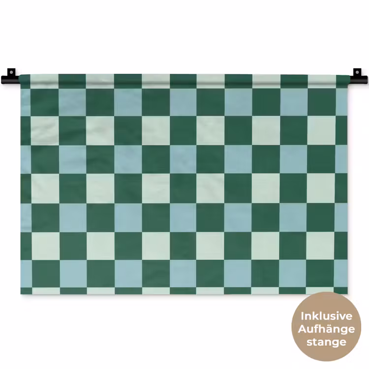Schaakbord - Klassiek - Groen Wandkleed katoen klein 269 -t3d_DE