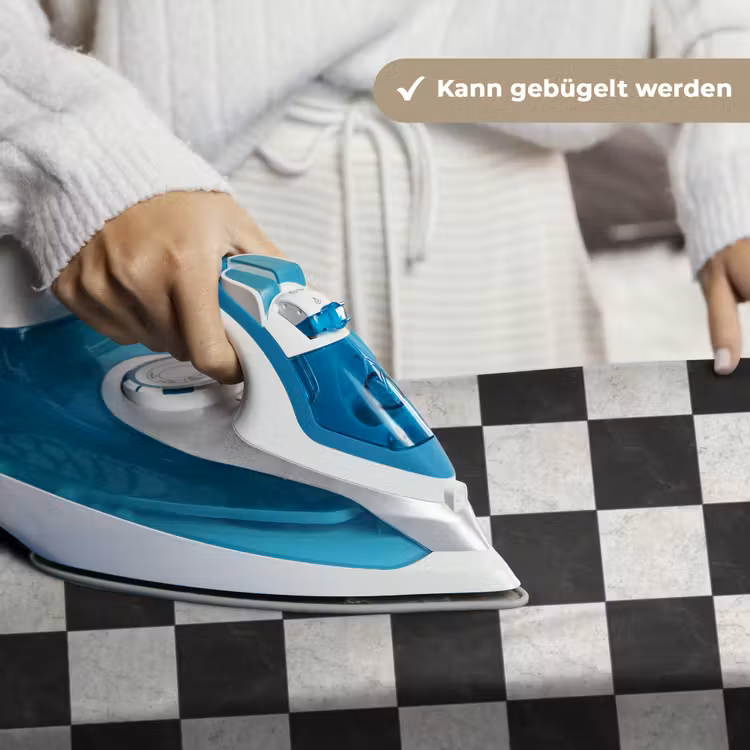 Dambord - Marmer - Zwart - Wit Wandkleed katoen klein 269 -tsfeer9_DE