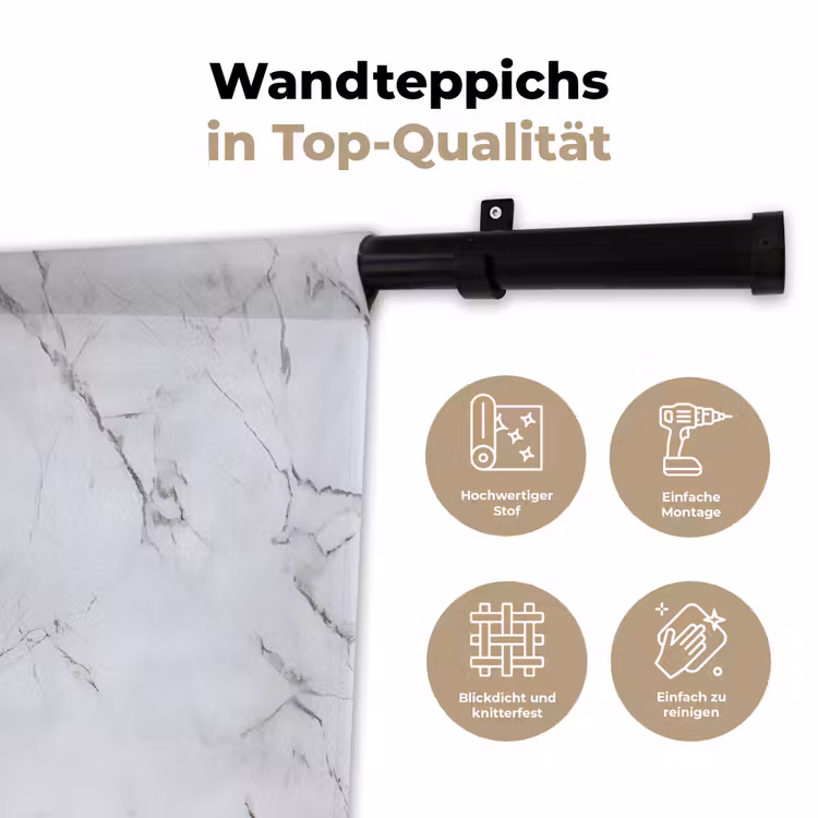 Schaakstuk - Loper - Zwart - Marmer Wandkleed katoen klein -tsfeer2_DE