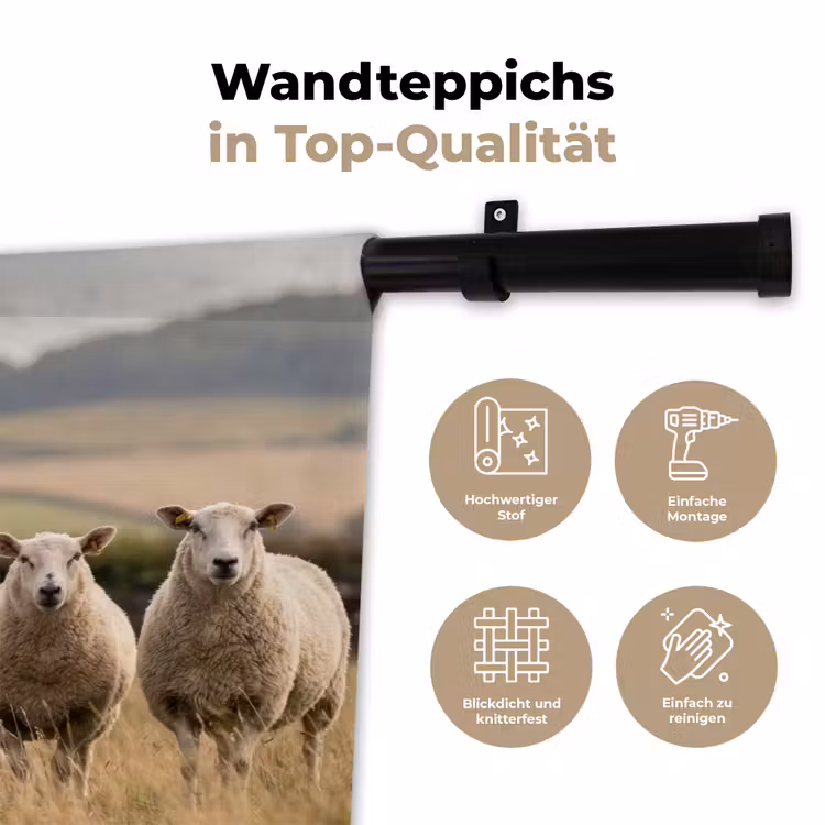 Schapen - Weidenlandschap - Heuvels Wandkleed katoen klein -tsfeer2_DE