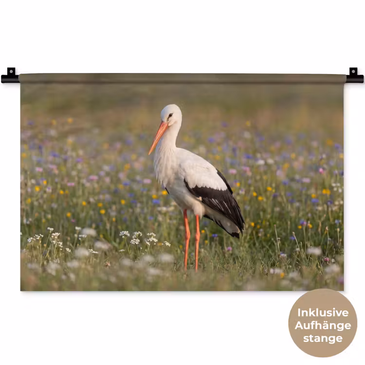 Ooienvaar - Bloemen - Weide - Kleurrijk Wandkleed katoen klein -t3d_DE