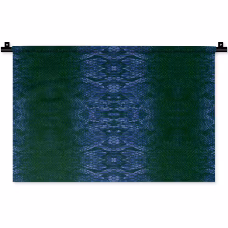 Slang - Boa - Blauw - Groen Wandkleed katoen klein 269 -zz3d