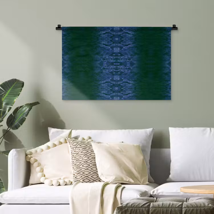 Slang - Boa - Blauw - Groen Wandkleed katoen klein 269 -sfeer7