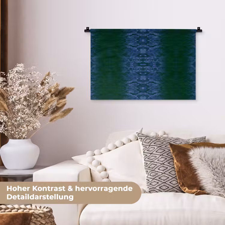 Slang - Boa - Blauw - Groen Wandkleed katoen klein 269 -tsfeer1_DE