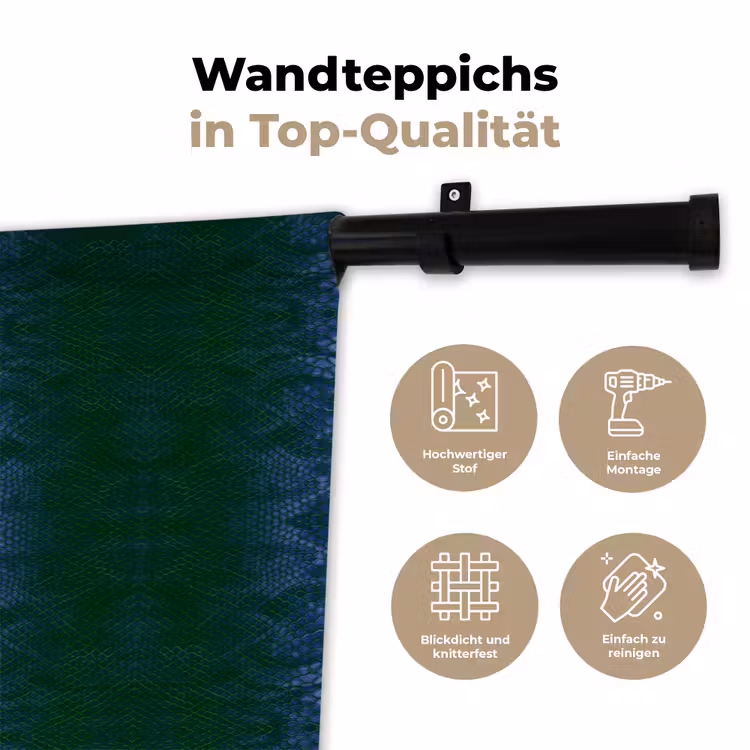 Slang - Boa - Blauw - Groen Wandkleed katoen klein 269 -tsfeer2_DE