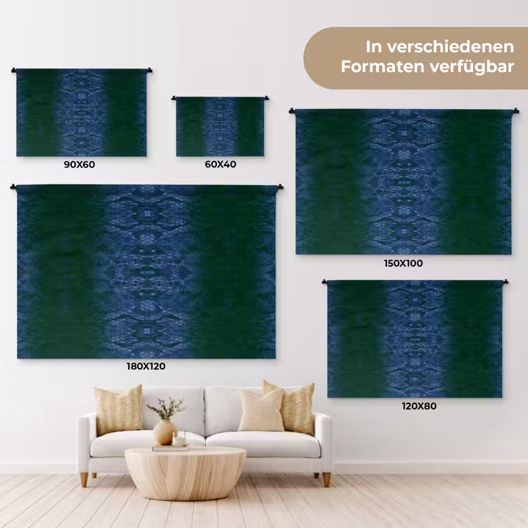 Slang - Boa - Blauw - Groen Wandkleed katoen klein 269 -tsfeer8_DE