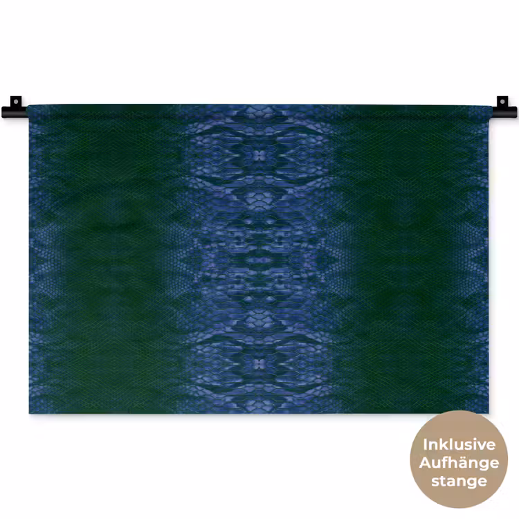 Slang - Boa - Blauw - Groen Wandkleed katoen klein 269 -t3d_DE