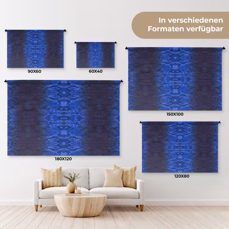 Slang - Boa - Blauw - Rood Wandkleed katoen klein 269 -tsfeer8_DE