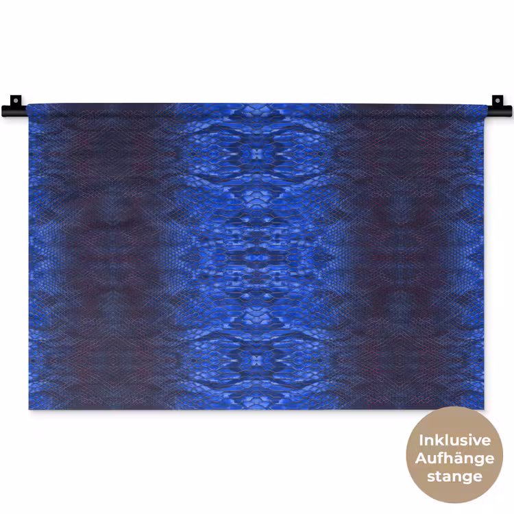Slang - Boa - Blauw - Rood Wandkleed katoen klein 269 -t3d_DE